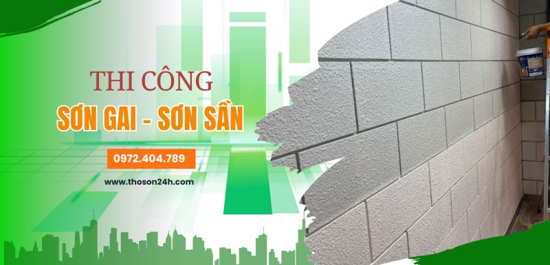 Địa chỉ thi công phun sơn sần tường